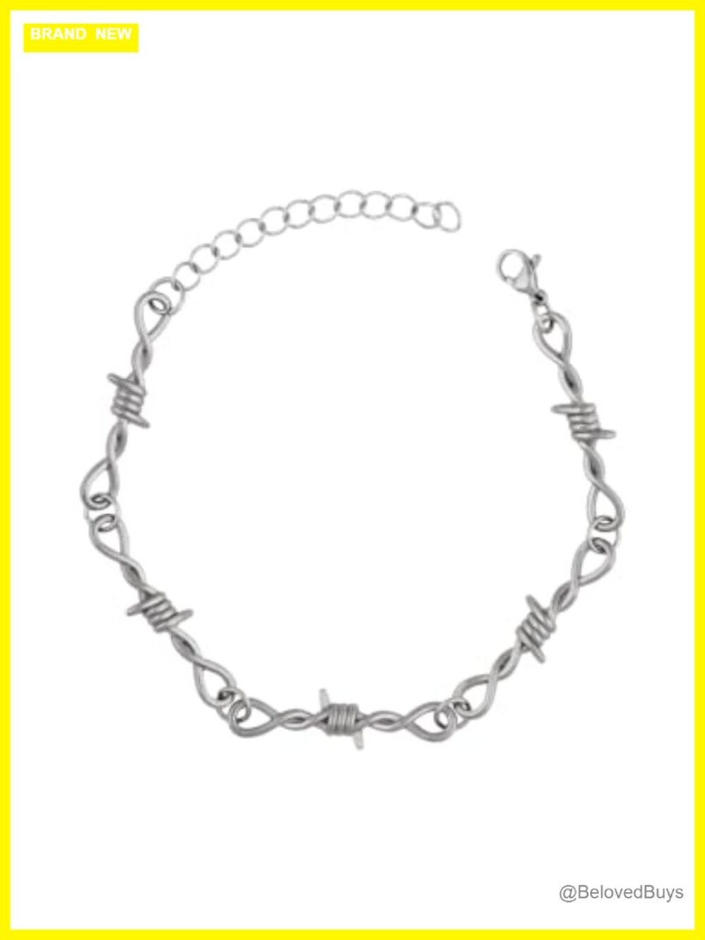 Stainless Steel Barbed Wire Link Bracelet Gothic Punk Grunge Y2K